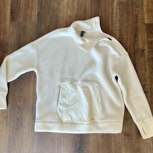 Sweaty Betty Asymmetrical Cream Fleece Jacket